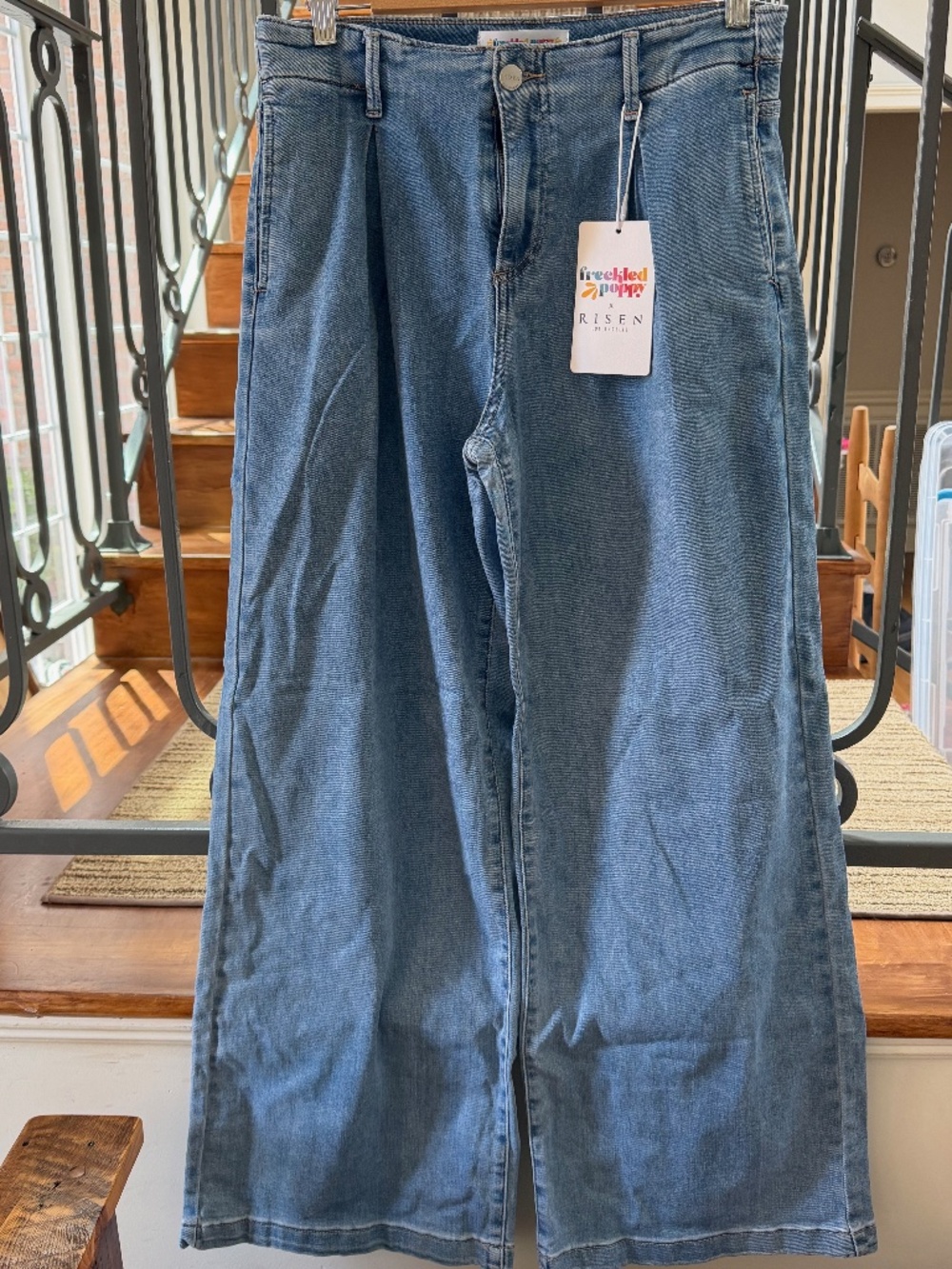 Freckled Poppy Risen The Windsor Relaxed Waist Wide Leg Jeans